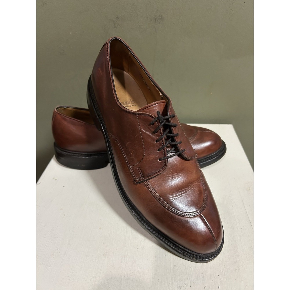 Allen Edmonds Walton Brown Leather Lace Up Split Toe Chunky Shoes Mens Sz 9.5D